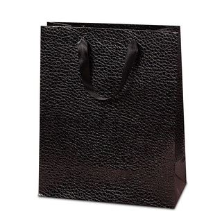 Black Metallic Snake Embossed Medium Totes Pack of 10