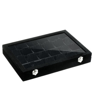 Velvet Covered Glass Top Earring/ Pendant Tray
