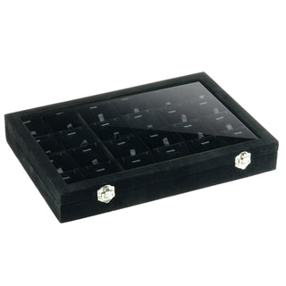 Velvet Covered Glass Top Pendant Tab Tray