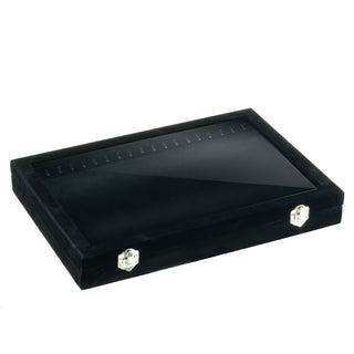 Velvet Covered Glass Top Bracelet/ Chain Tray