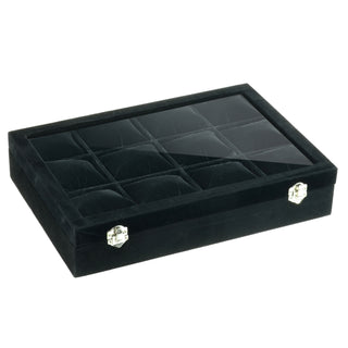 Velvet Covered Glass Top Pillow Tray
