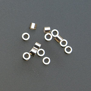 STERLING SILVER TUBE CRIMP, 1.5mm X 2mm- pk/100