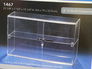 Acrylic Counter Top Showcase with Sliding Doors and Lock