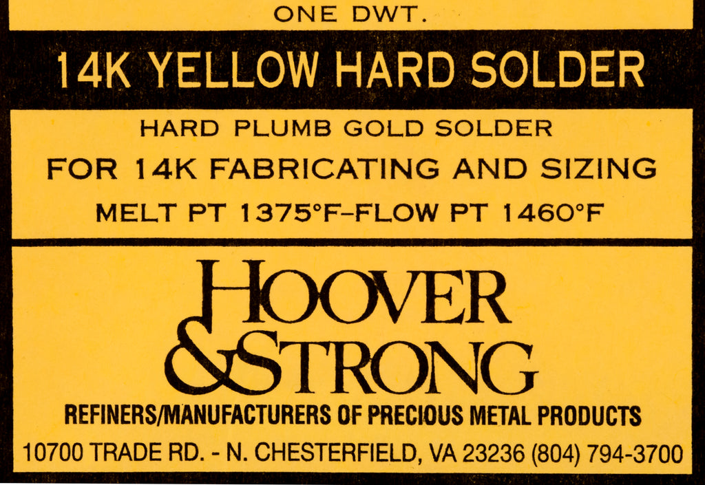 Hoover & Strong 14K Yellow Hard Plumb Solder