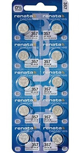 Renata 357 Battery. Pack of 10