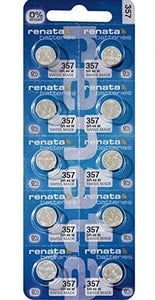 Renata 357 Battery. Pack of 10
