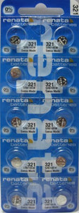 Renata 321 Battery. Pack of 10