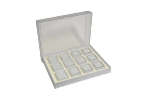 Gem Tray with 12 Boxes, White, Item No. 61.463