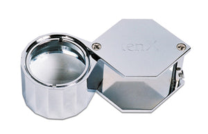 LARGE 10X SILVER HEX LOUPE 21.5MM