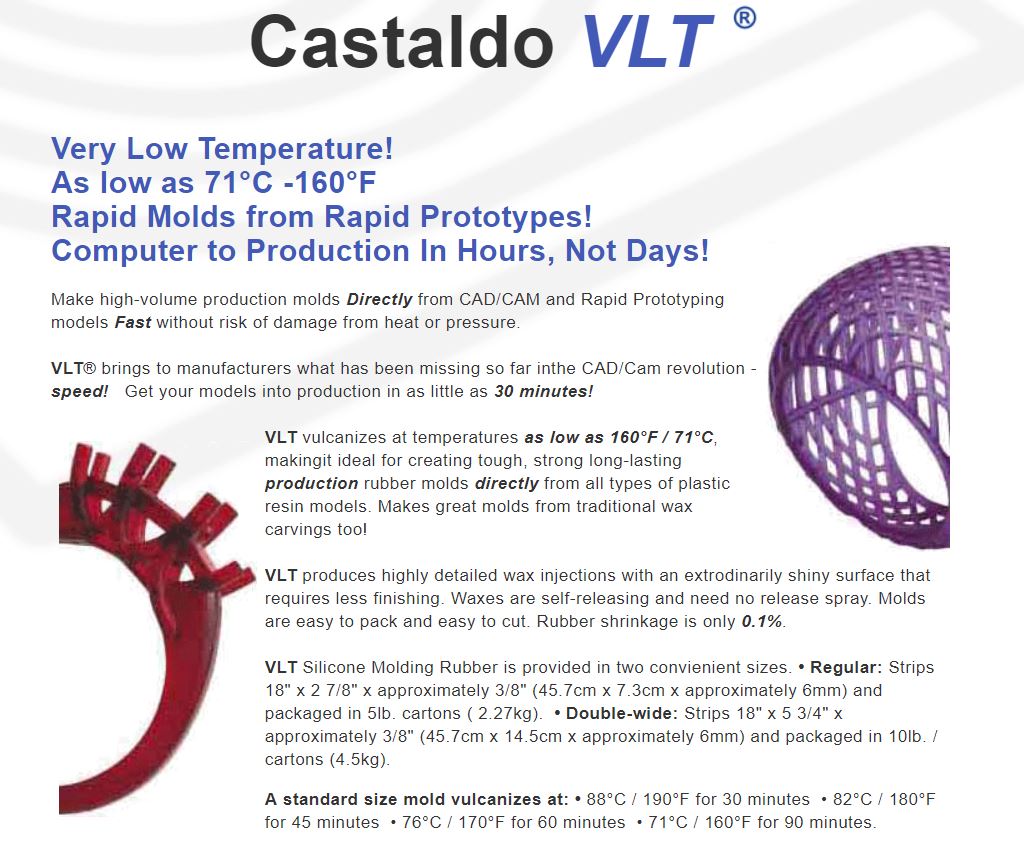 VLT® Very Low Temperature Silicone Molding Rubber – Castaldo